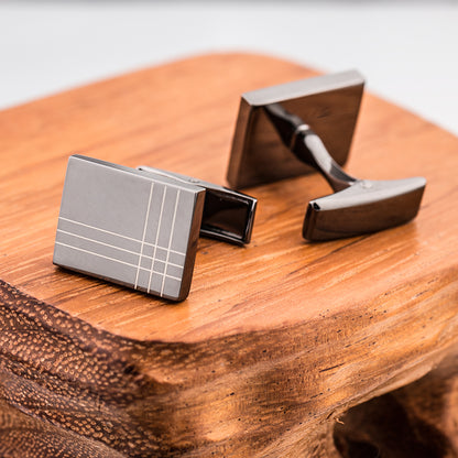 Striped Men's French Cufflinks for Shirts