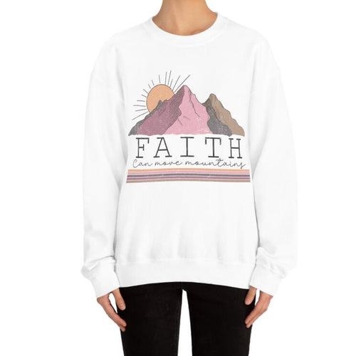 "Faith Can Move Mountains Cartoon Printed Pullover"