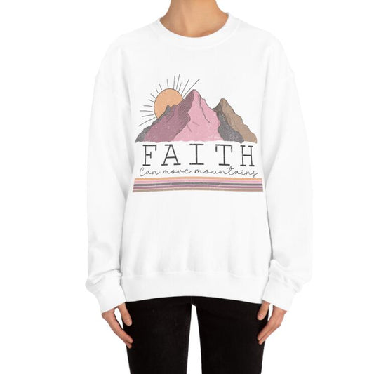 "Faith Can Move Mountains Cartoon Printed Pullover"