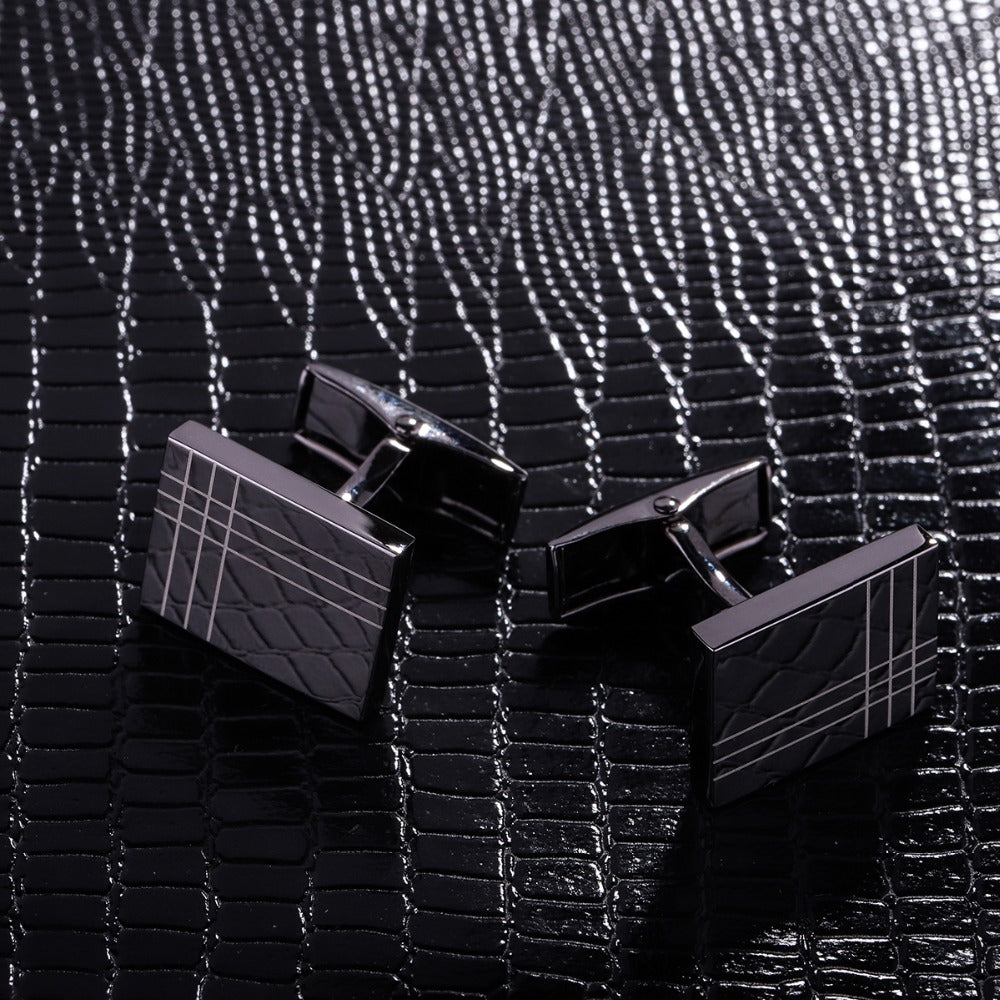Striped Men's French Cufflinks for Shirts