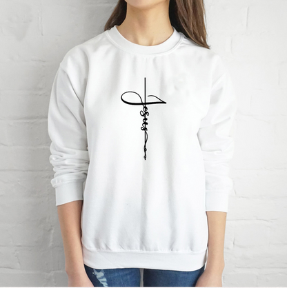 Faith Hoodie with Cross and Letter Print Design