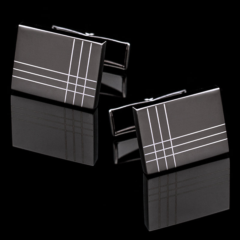 Striped Men's French Cufflinks for Shirts