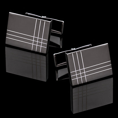 Striped Men's French Cufflinks for Shirts