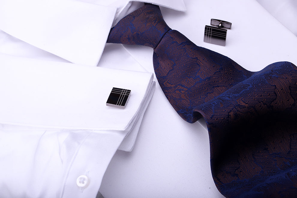 Striped Men's French Cufflinks for Shirts