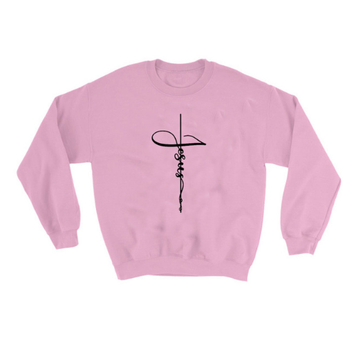 Faith Hoodie with Cross and Letter Print Design