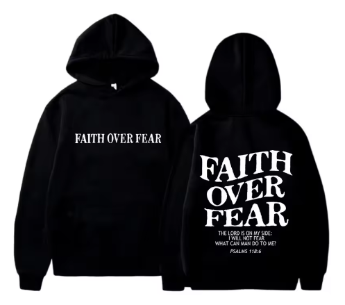 Faith Over Fear Hoodie - Casual Loose Fit (One Piece)
